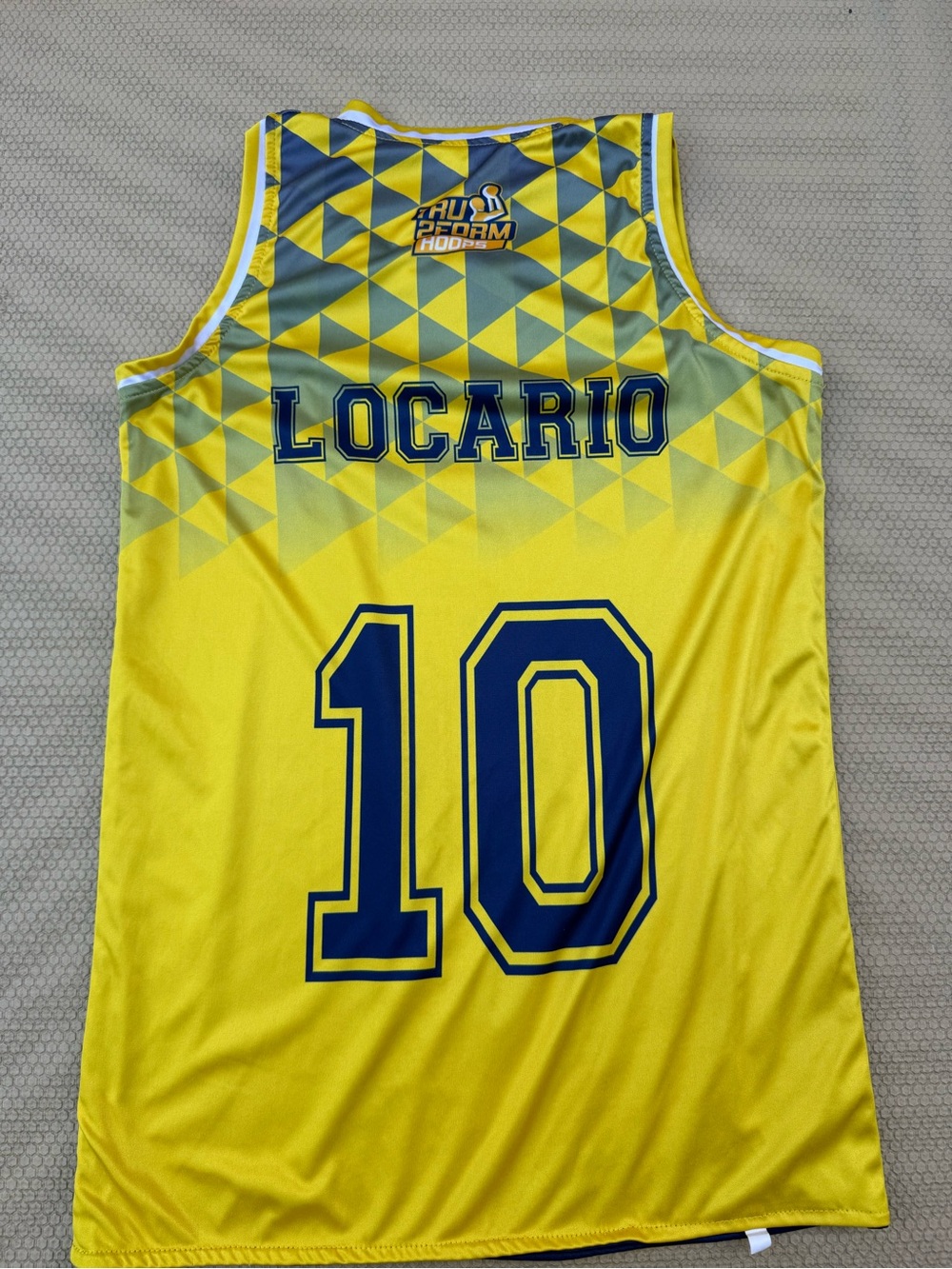 Locario Yellow & Blue Basketball Jersey - Team #10